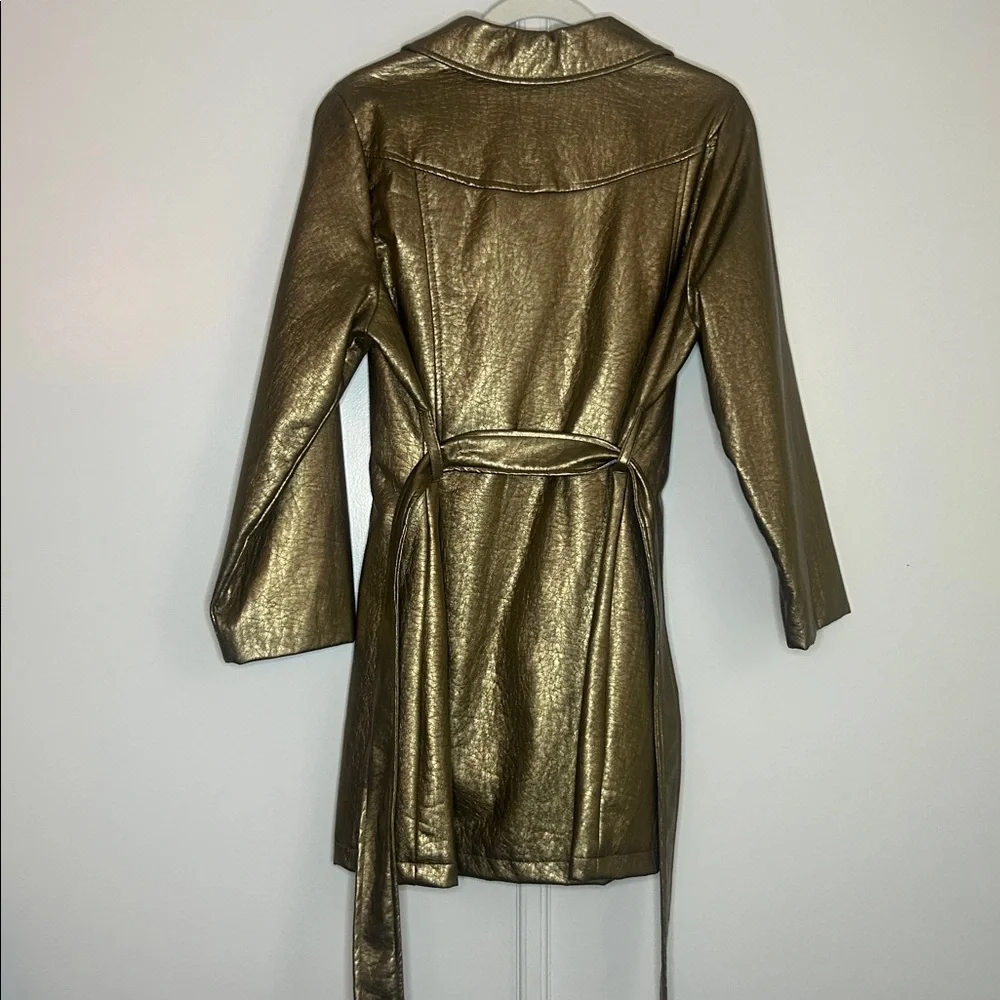 Vintage Gold Faux Leather Jacket - Picture 6 of 6